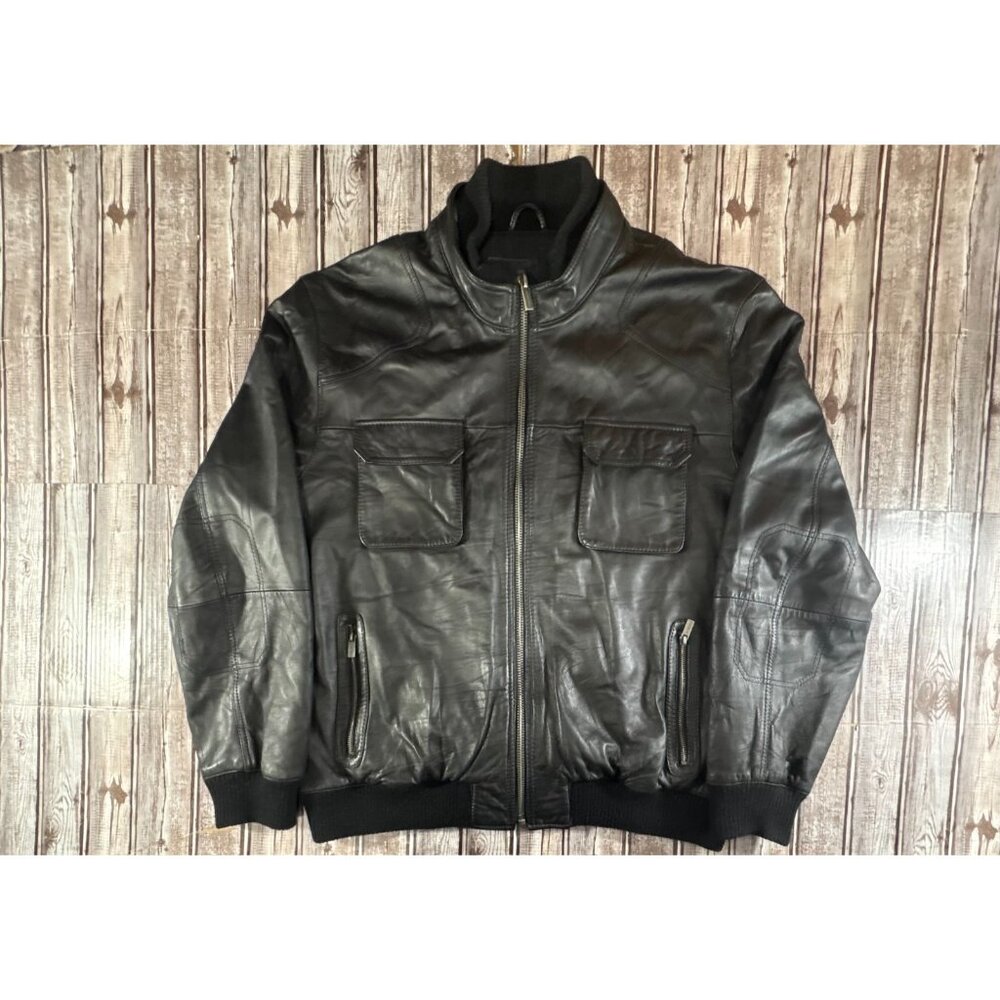 Michael Kors hoover soft Leather Biker Jacket Size 2XL color black - Picture 2 of 10